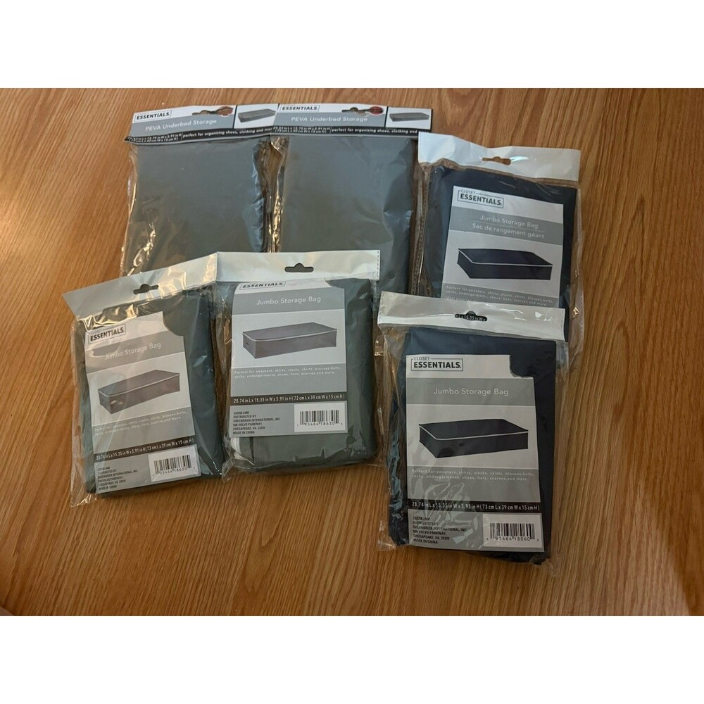 Lot of 6 Closet Essentials Storage Space Organizer Bags Underbed Storage